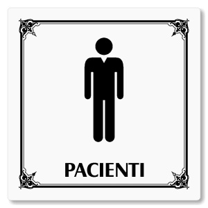 WC muži pacienti, 80x80mm, bílá, Nebraska